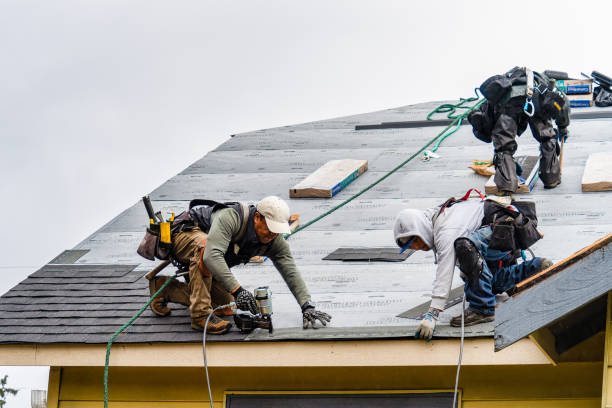 Professional Gutter Installation technician working in Zaleski, OH